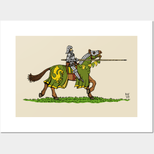 Charging Medieval Knight Posters and Art